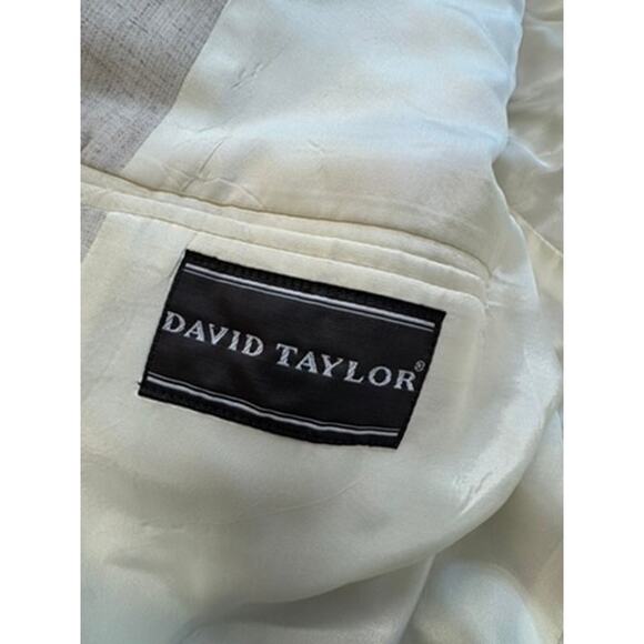"DAVID TAYLOR" Linen Blend Mens Blazer SZ 46L Business Old Money Cocktail Party - Picture 7 of 12